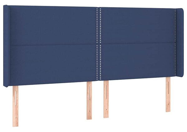 Čelo postele typu ušák modré 203x16x118/128 cm textil 3119468