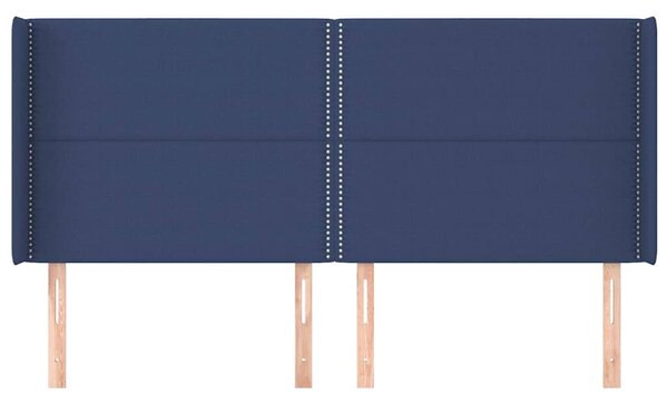 Čelo postele typu ušák modré 203x16x118/128 cm textil 3119468