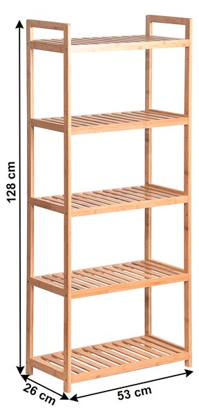 HezkýNábytek.cz Regál 5-policový Andor TYP 3 (přírodní bambus). 1034293