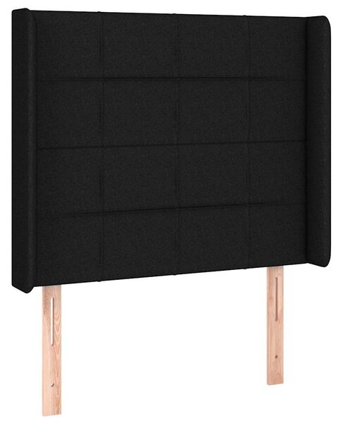 Čelo postele typu ušák černé 83x16x118/128 cm textil 3119556