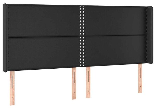Čelo postele typu ušák černé 203x16x118/128 cm umělá kůže 3119548