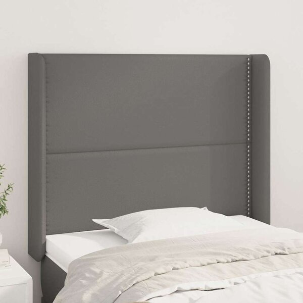Čelo postele typu ušák šedé 103x16x118/128 cm umělá kůže 3119528