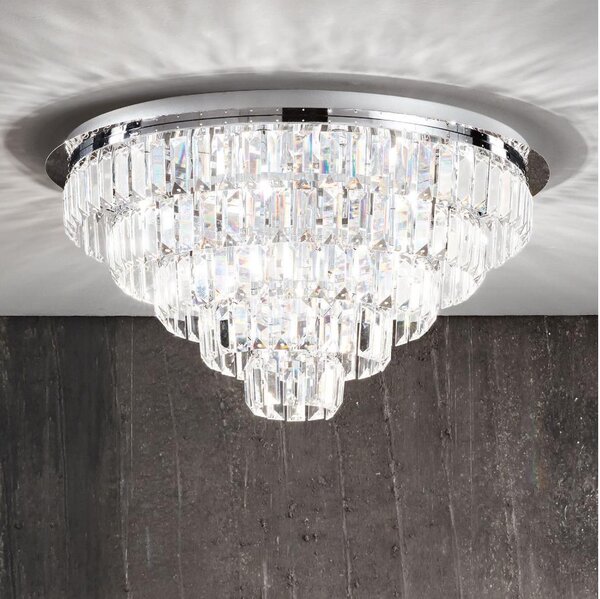 Ondaluce - Křišťálové stropní svítidlo CASTLE 12xG9/7W/230V pr.60cm lesklý chrom