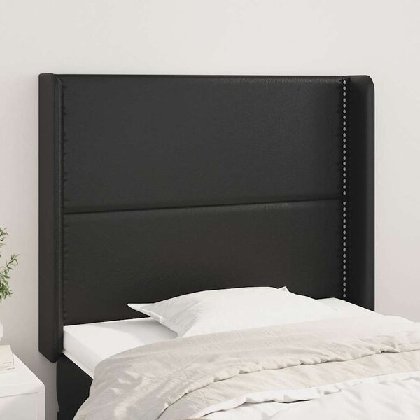 Čelo postele typu ušák černé 103x16x118/128 cm umělá kůže 3119524