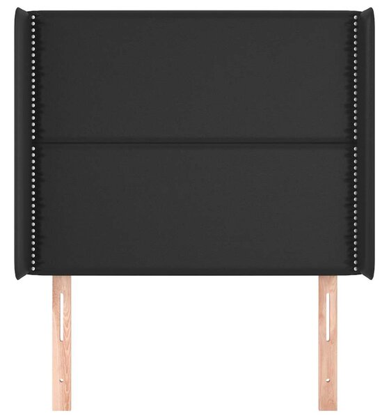 Čelo postele typu ušák černé 103x16x118/128 cm umělá kůže 3119524