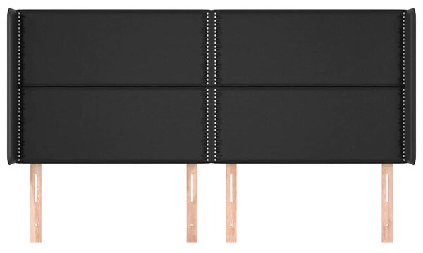 Čelo postele typu ušák černé 203x16x118/128 cm umělá kůže 3119548