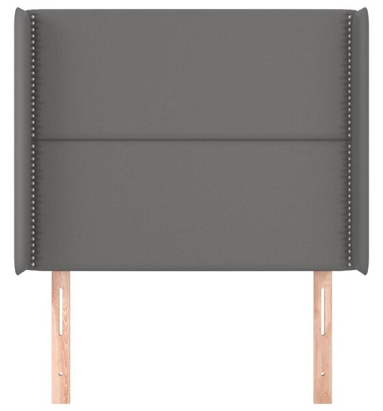 Čelo postele typu ušák šedé 103x16x118/128 cm umělá kůže 3119528