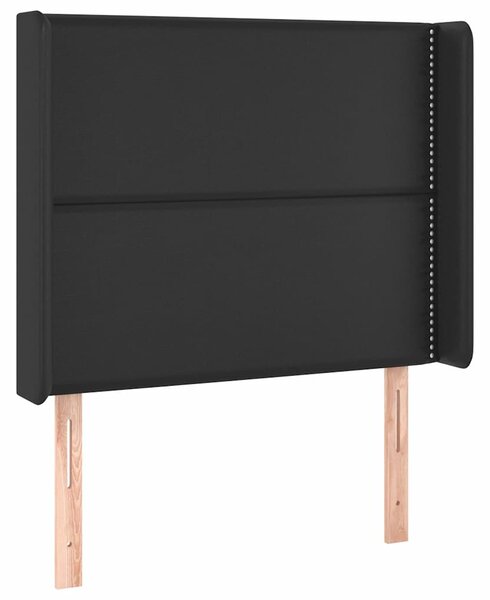 Čelo postele typu ušák černé 103x16x118/128 cm umělá kůže 3119524