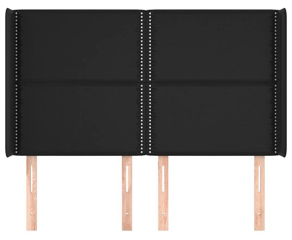 Čelo postele typu ušák černé 147x16x118/128 cm umělá kůže 3119530