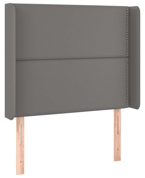 Čelo postele typu ušák šedé 103x16x118/128 cm umělá kůže 3119528