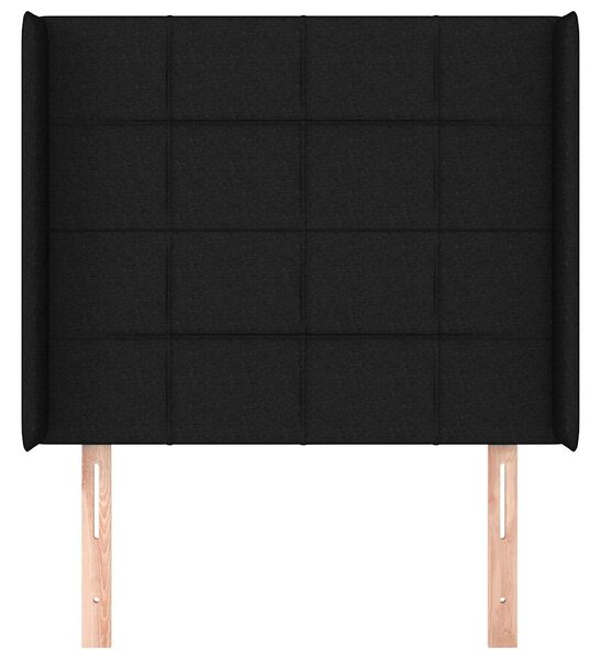 Čelo postele typu ušák černé 83x16x118/128 cm textil 3119556