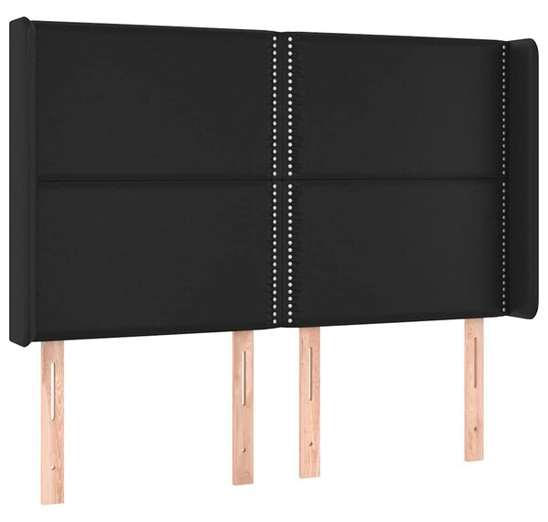 Čelo postele typu ušák černé 147x16x118/128 cm umělá kůže 3119530