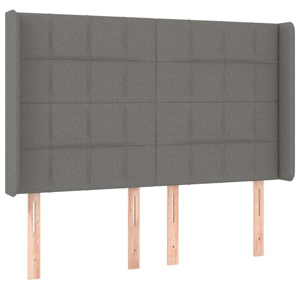 Čelo postele typu ušák tmavě šedé 147x16x118/128 cm textil 3119579