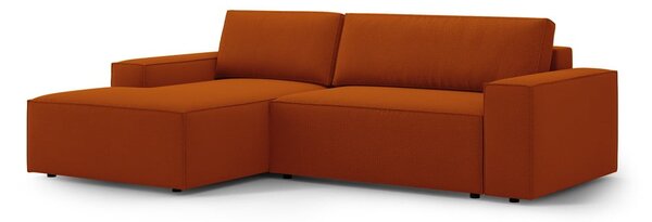 Rozkládací rohová pohovka v cihlové barvě (levý roh) Jodie – Micadoni Home