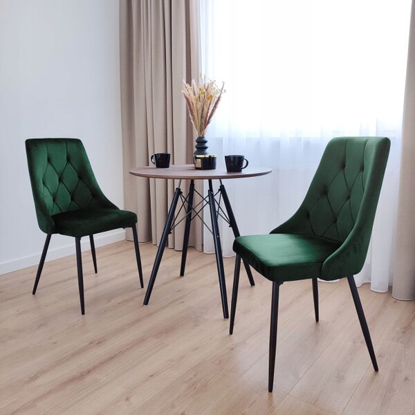 Jídelní židle LINCOLN sametová, tmavě zelená