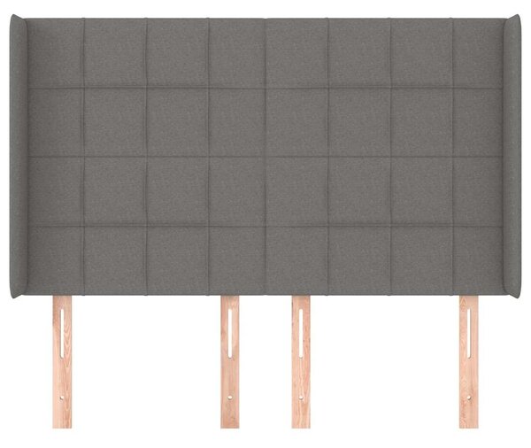 Čelo postele typu ušák tmavě šedé 147x16x118/128 cm textil 3119579