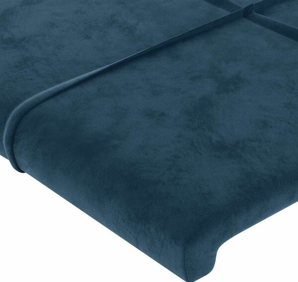 Čelo postele typu ušák tmavě modrá 147x16x118/128 cm samet 3119632