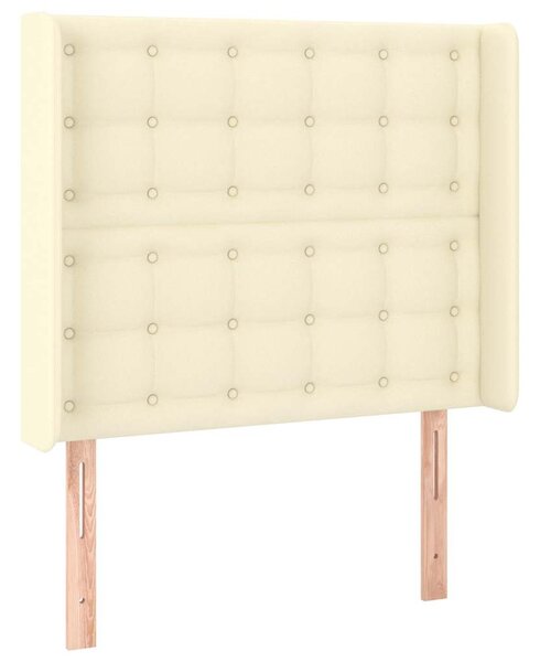 Čelo postele typu ušák krémové 83x16x118/128 cm umělá kůže 3119654
