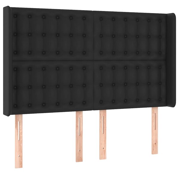 Čelo postele typu ušák černé 147x16x118/128 cm umělá kůže 3119670