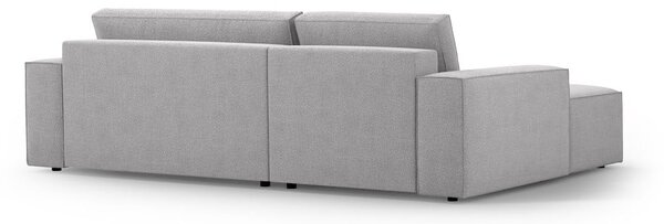 Světle šedá rozkládací rohová pohovka z textilie bouclé (levý roh) Jodie – Micadoni Home