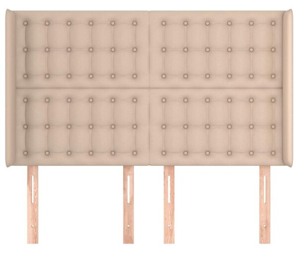 Čelo postele typu ušák cappuccino 147x16x118/128 cm umělá kůže 3119675