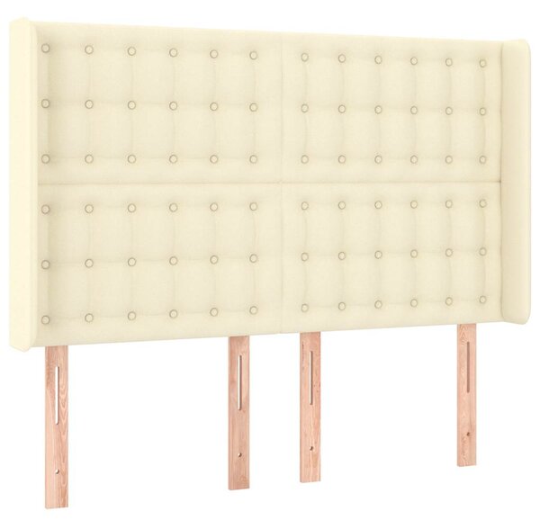 Čelo postele typu ušák krémové 147x16x118/128 cm umělá kůže 3119672