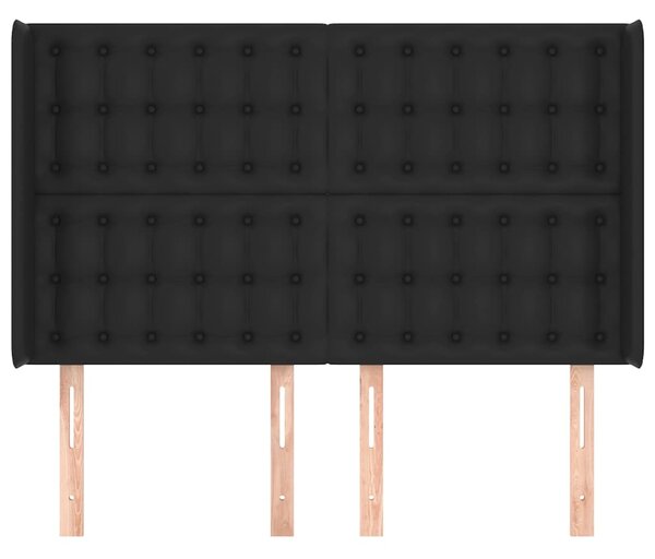 Čelo postele typu ušák černé 147x16x118/128 cm umělá kůže 3119670