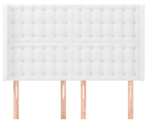 Čelo postele typu ušák bílé 147x16x118/128 cm umělá kůže 3119671
