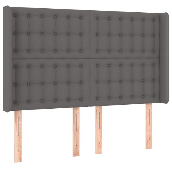 Čelo postele typu ušák šedé 147x16x118/128 cm umělá kůže 3119674