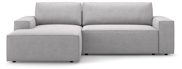 Světle šedá rozkládací rohová pohovka z textilie bouclé (levý roh) Jodie – Micadoni Home