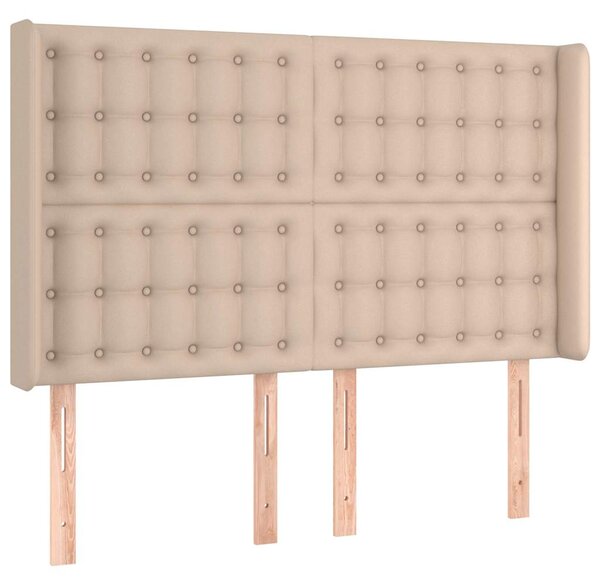 Čelo postele typu ušák cappuccino 147x16x118/128 cm umělá kůže 3119675