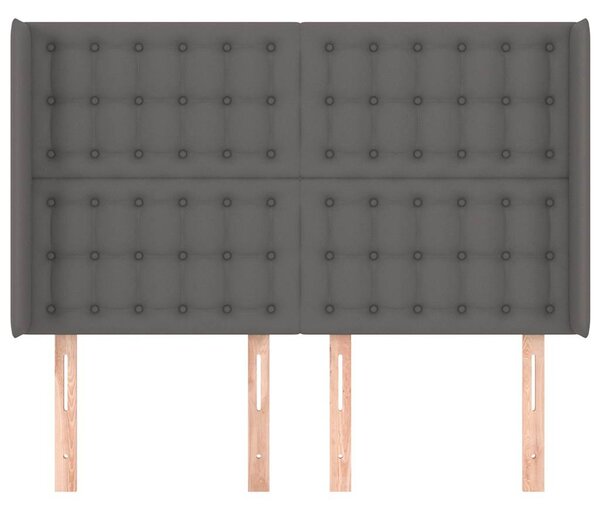 Čelo postele typu ušák šedé 147x16x118/128 cm umělá kůže 3119674