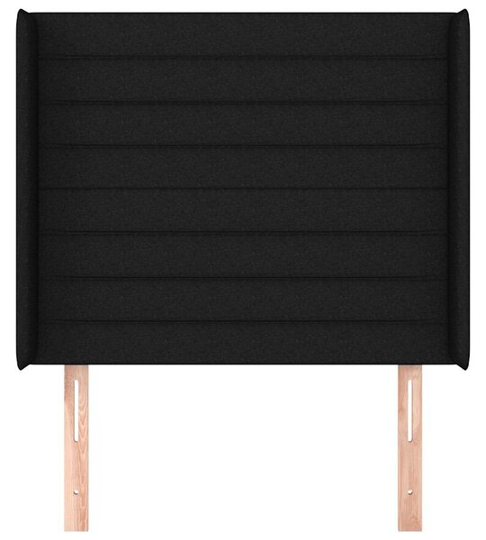 Čelo postele typu ušák černé 93x16x118/128 cm textil 3119704
