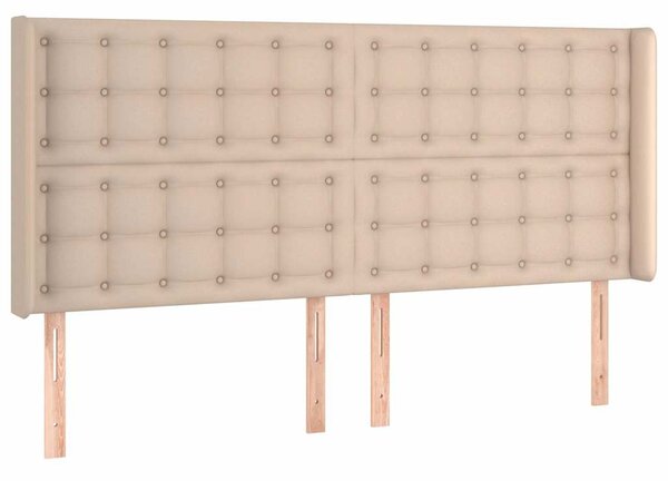 Čelo postele typu ušák cappuccino 203x16x118/128 cm umělá kůže 3119693