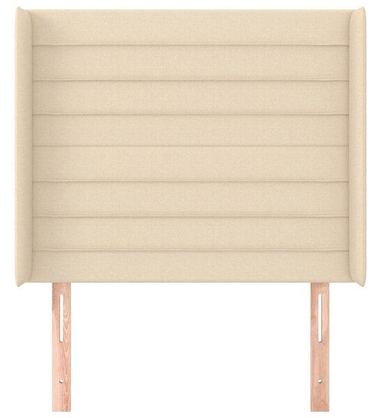 Čelo postele typu ušák krémové 93x16x118/128 cm textil 3119707