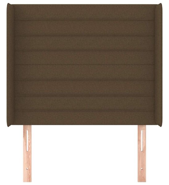 Čelo postele typu ušák tmavě hnědé 93x16x118/128 cm textil 3119705