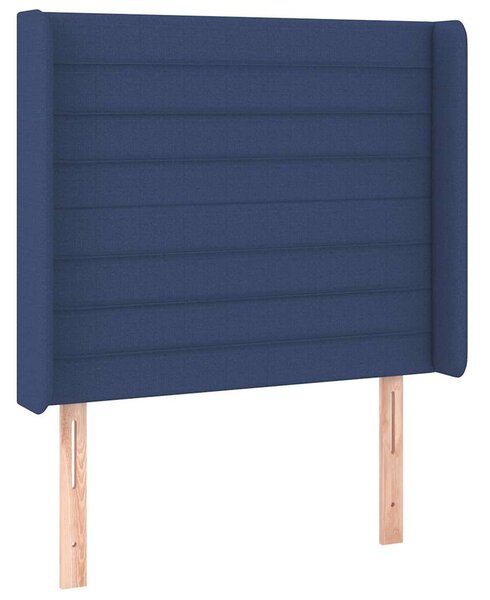Čelo postele typu ušák modré 83x16x118/128 cm textil 3119700