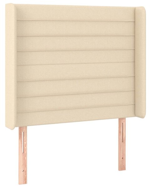 Čelo postele typu ušák krémové 93x16x118/128 cm textil 3119707