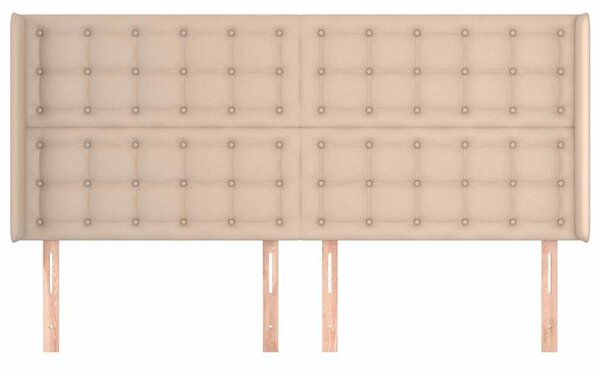 Čelo postele typu ušák cappuccino 203x16x118/128 cm umělá kůže 3119693