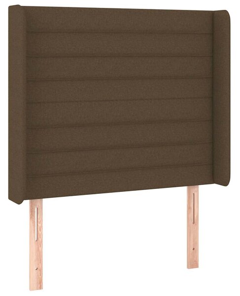Čelo postele typu ušák tmavě hnědé 93x16x118/128 cm textil 3119705
