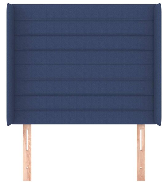 Čelo postele typu ušák modré 83x16x118/128 cm textil 3119700