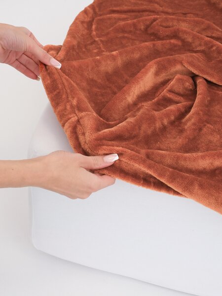 MK Lůžkoviny Prostěradlo mikroplyš Deluxe 90 x 200 cm - terakota