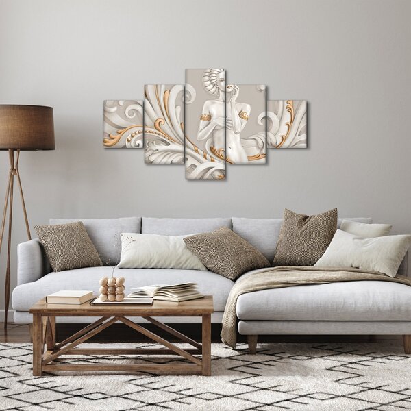 Obraz bohyně v ornamentálním pozadí (125x70 cm)
