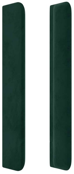 Čelo postele s LED tmavě zelené 163 x 16 x 118/128 cm samet 3124245