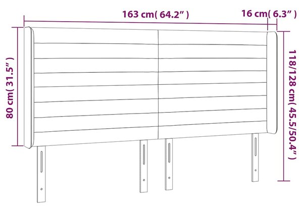 Čelo postele typu ušák tmavě zelená 163x16x118/128 cm samet 3119777