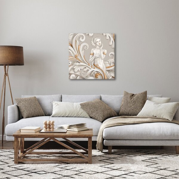Obraz bohyně v ornamentálním pozadí (30x30 cm)