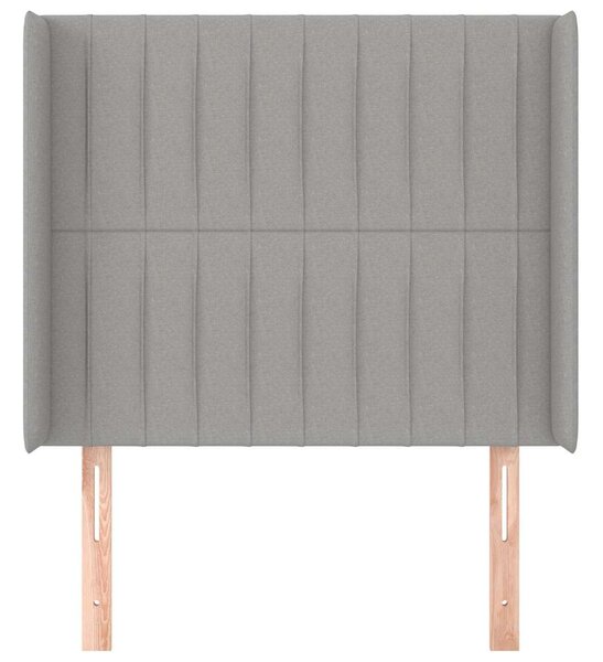 Čelo postele typu ušák světle šedé 93x16x118/128 cm textil 3119800