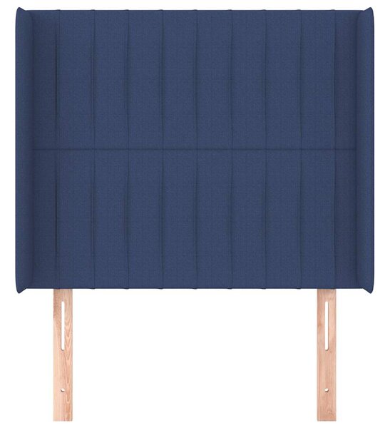 Čelo postele typu ušák modré 83x16x118/128 cm textil 3119798