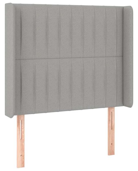 Čelo postele typu ušák světle šedé 93x16x118/128 cm textil 3119800