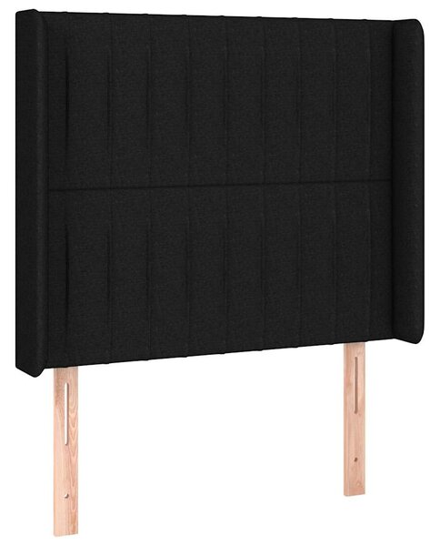 Čelo postele typu ušák černé 83x16x118/128 cm textil 3119794
